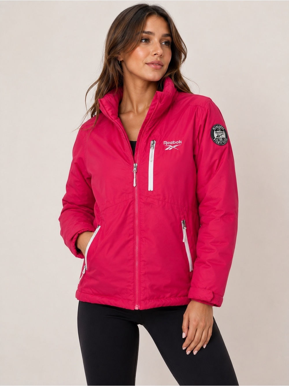 Reebok Women’s Insulated Winter Ski Jacket – Bright Pink | Full Zip | Size Small